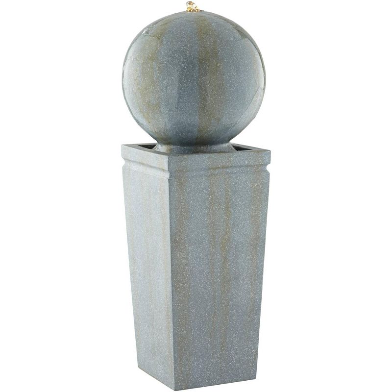 John Timberland Ball and Pillar 34 1/4" High LED Bubbler Fountain