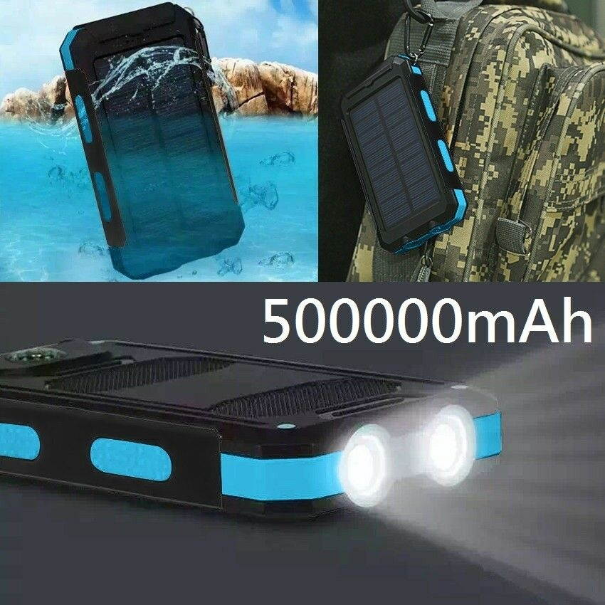 9000000mAh 2 USB Portable Solar Battery Charger Solar Power Bank Phone