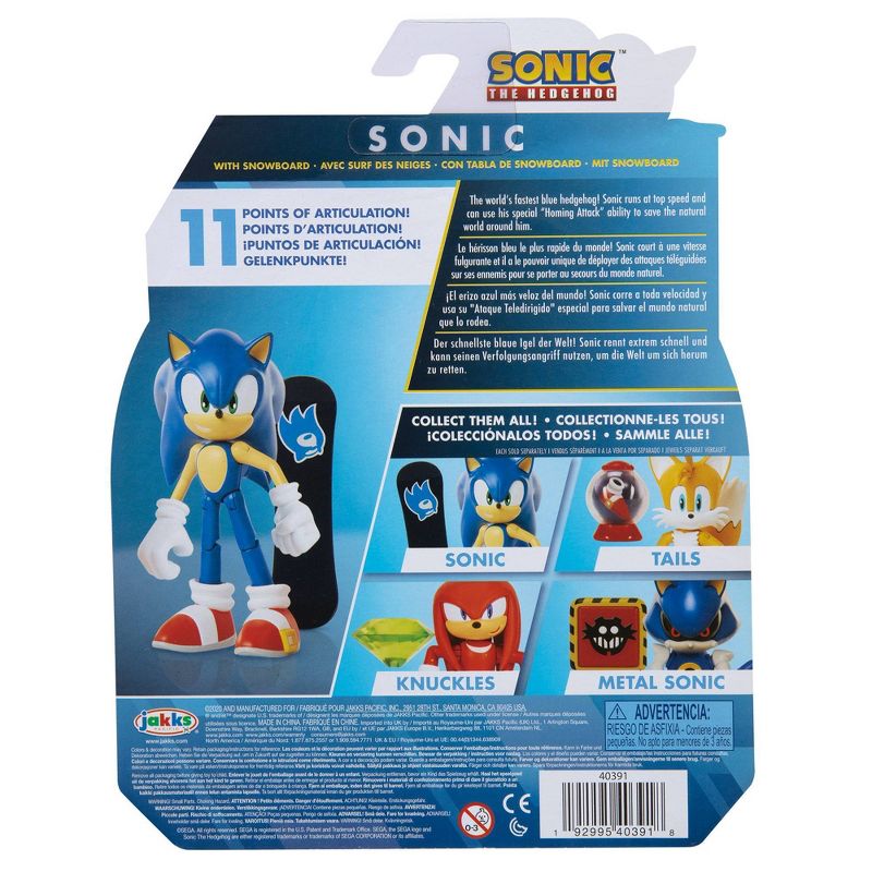 Sonic the Hedgehog 4" Modern Sonic with Snowboard Wave 2