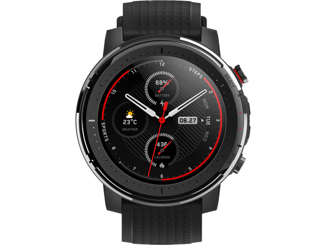 Amazfit Stratos 3 Sports Smartwatch Powered by FirstBeat, 1.34&rdquo; Full Round Display, 80-Sports Modes, Standalone Music Playback, GPS, Bluetooth, Water Resistant