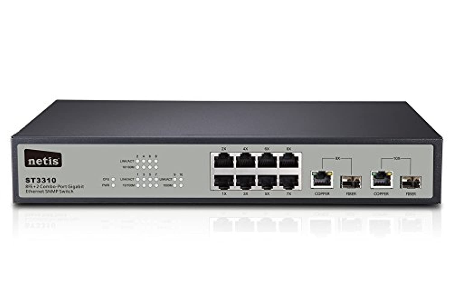 Netis 8FE+2 Combo-Port Gigabit Ethernet SNMP Switch, 5.6 Gbps Switching Fabric Capacity (ST3310) (ST3310)