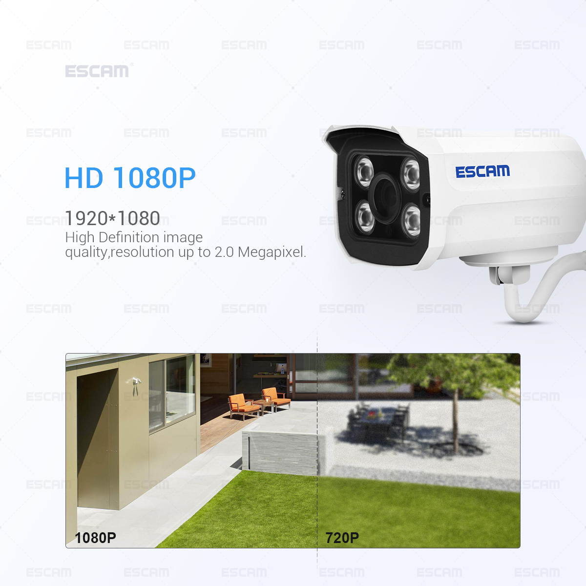 ESCAM Brick QD900WIFI ONVIF HD 1080P P2P Private Cloud Waterproof Security WiFi Bullet IP Camera