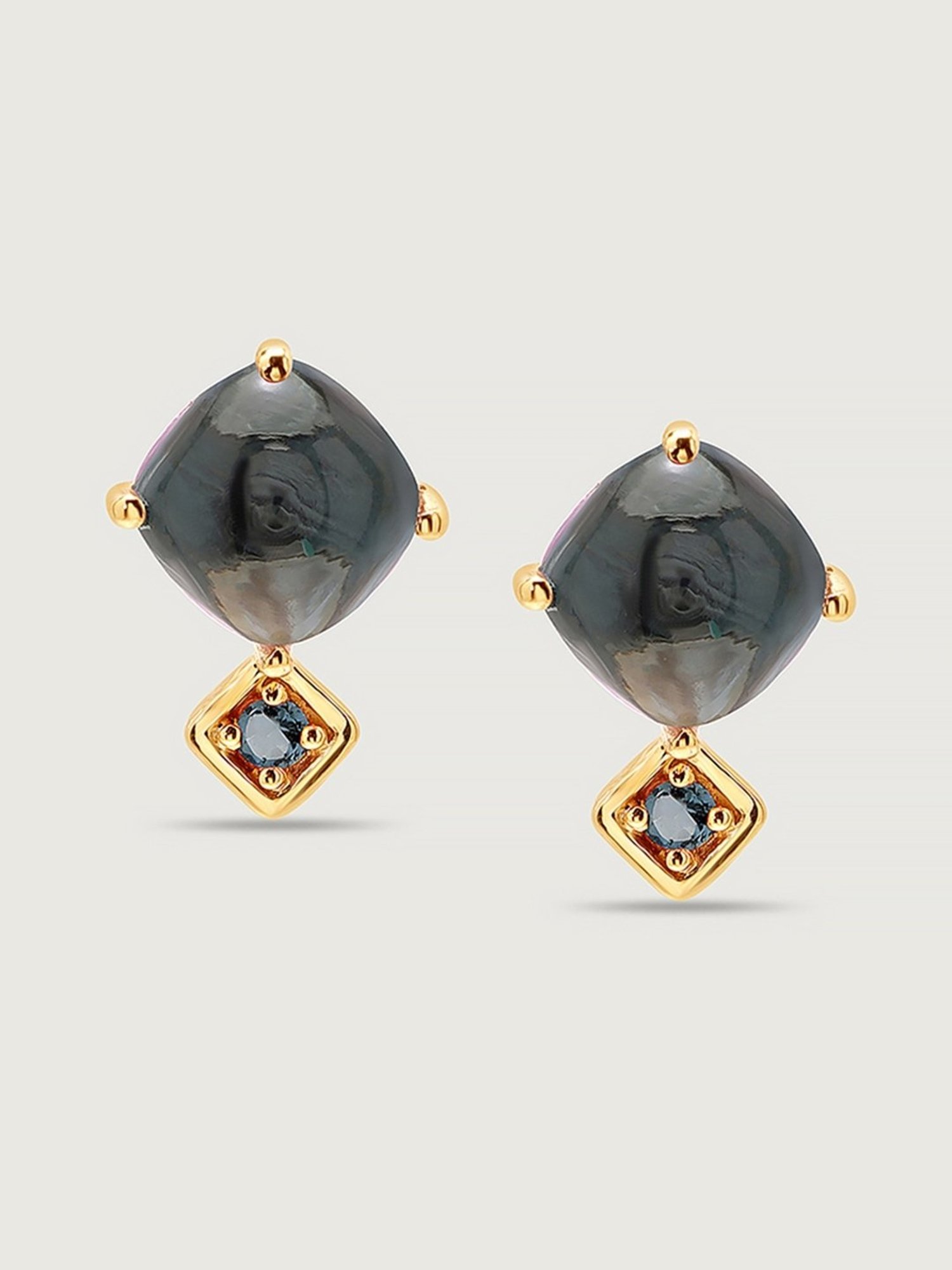 Mia by Tanishq Azure Dream 14k London Topaz Stud Earrings for Women