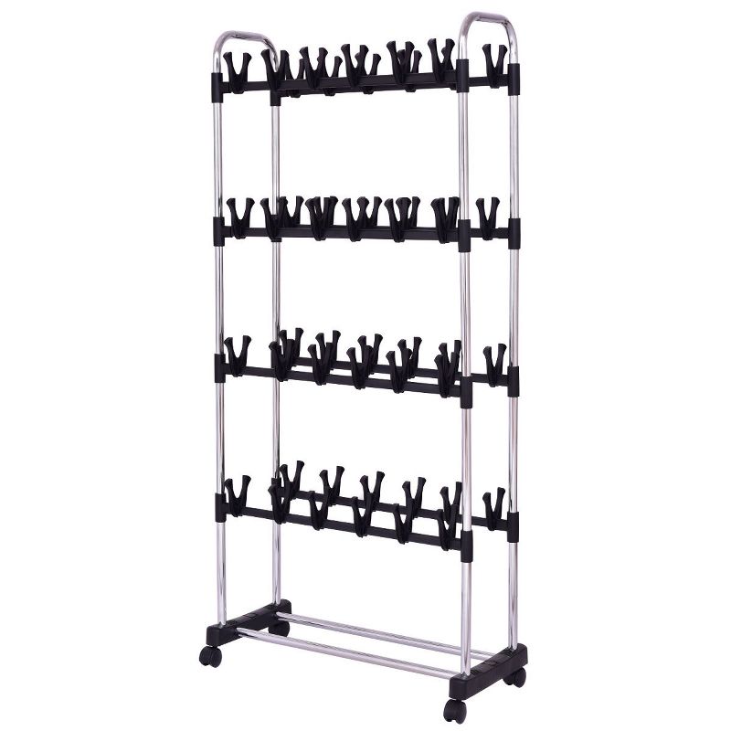 Costway 48 Pairs Clip On Shoe Rack Adjustable Storage Shelf Holder Space Organizer