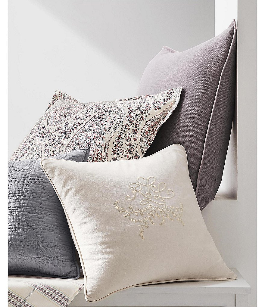 Lauren Ralph Lauren Claudia Velvet Trimmed Cotton & Linen Euro Sham