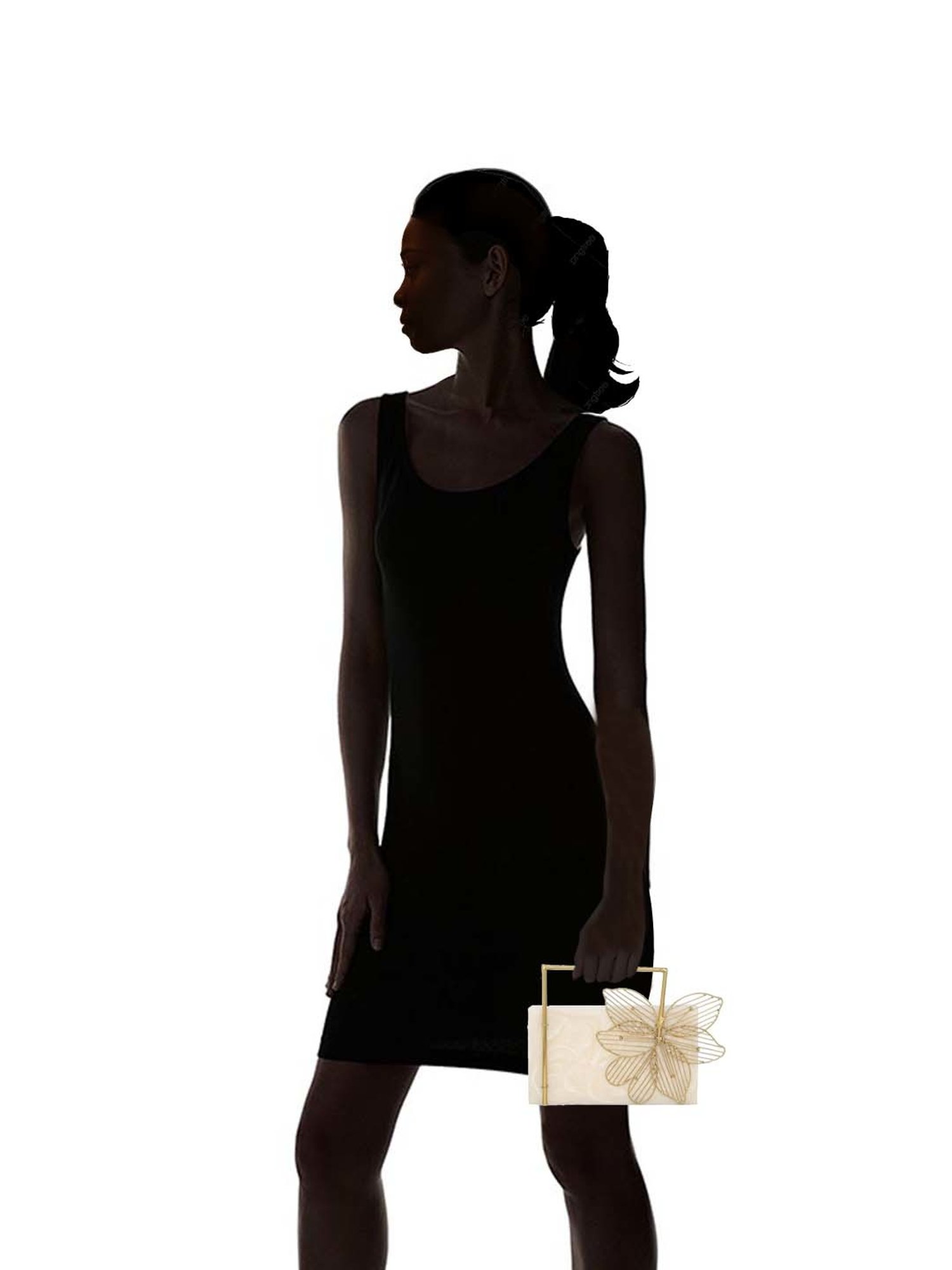 NR by Nidhi Rathi Beige Textured Clutch