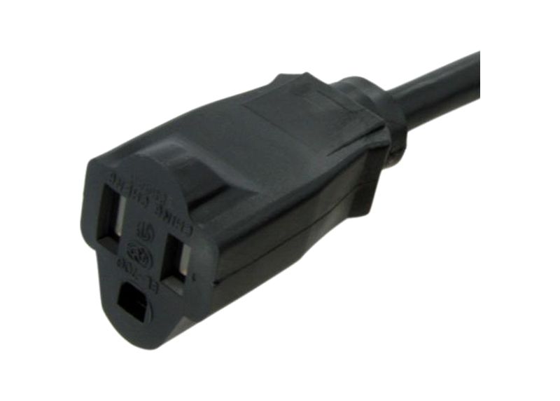 StarTech.com 6 ft 14 AWG Power Cord Extension - NEMA 5-15R to NEMA 5-15P - 6ft - NEMA 5-15P - NEMA 5-15R 125V AC - 15A - Black