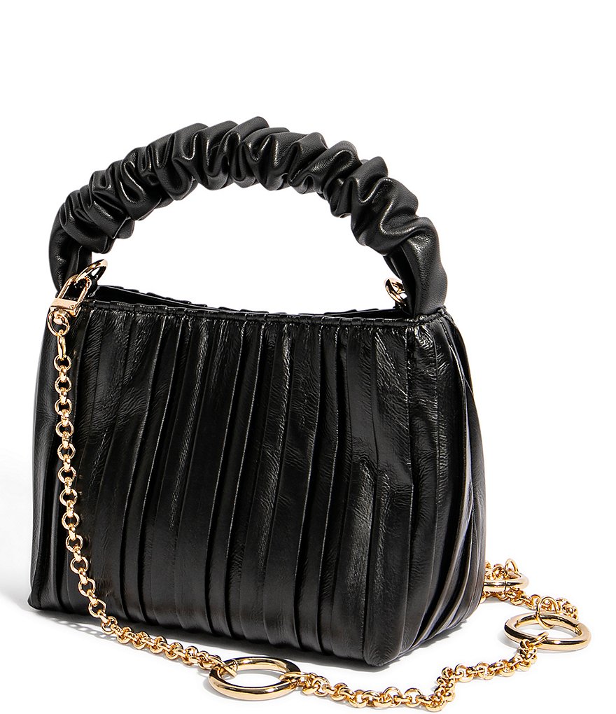 House of Want We Brunch Pleated Ruched Mini Vegan Leather Tote Bag