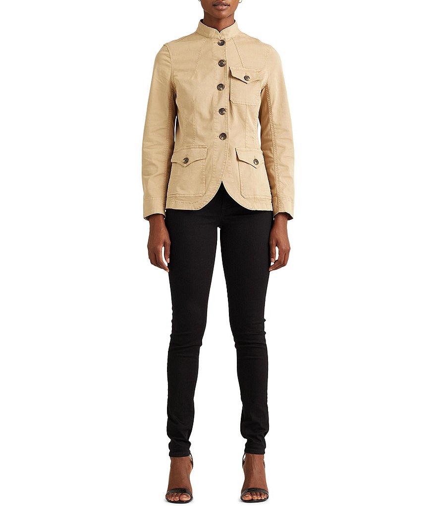 Ali Miles Printed Button Front Floral Wire Neck 3/4 Bell Sleeve Jacket