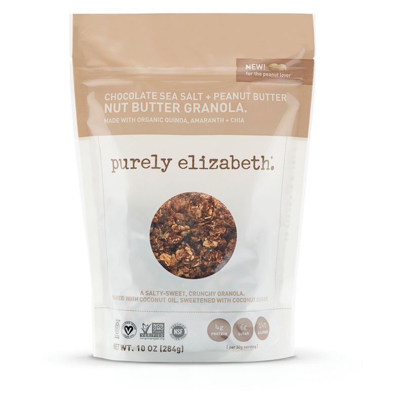 Purely Elizabeth Chocolate Sea Salt & Peanut Butter Nut Butter Granola - 10oz
