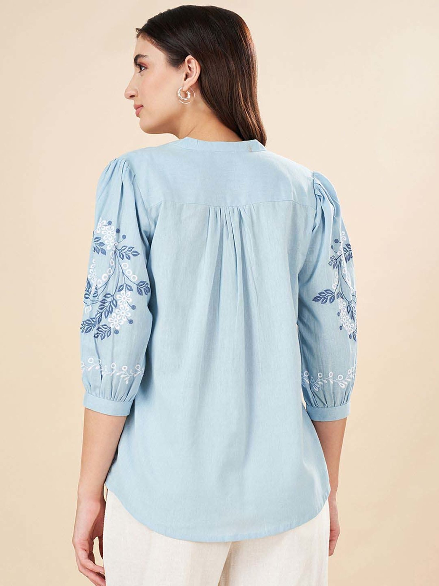 Akkriti by Pantaloons Dream Blue Printed Tunic