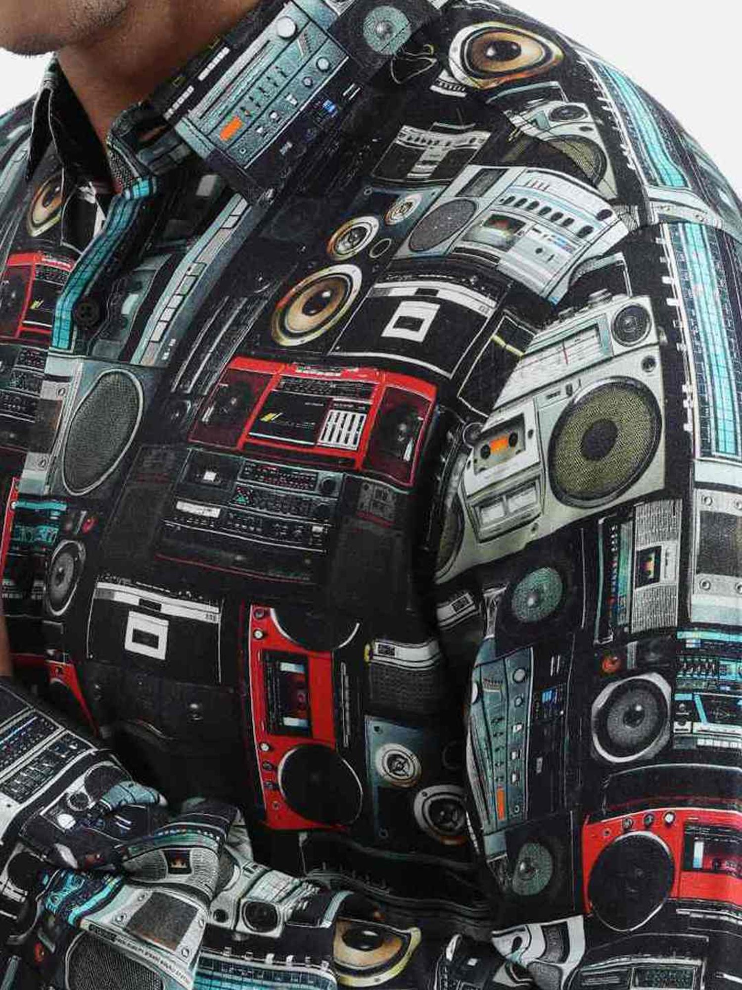 Bene Kleed Black Regular Fit Printed Shirt