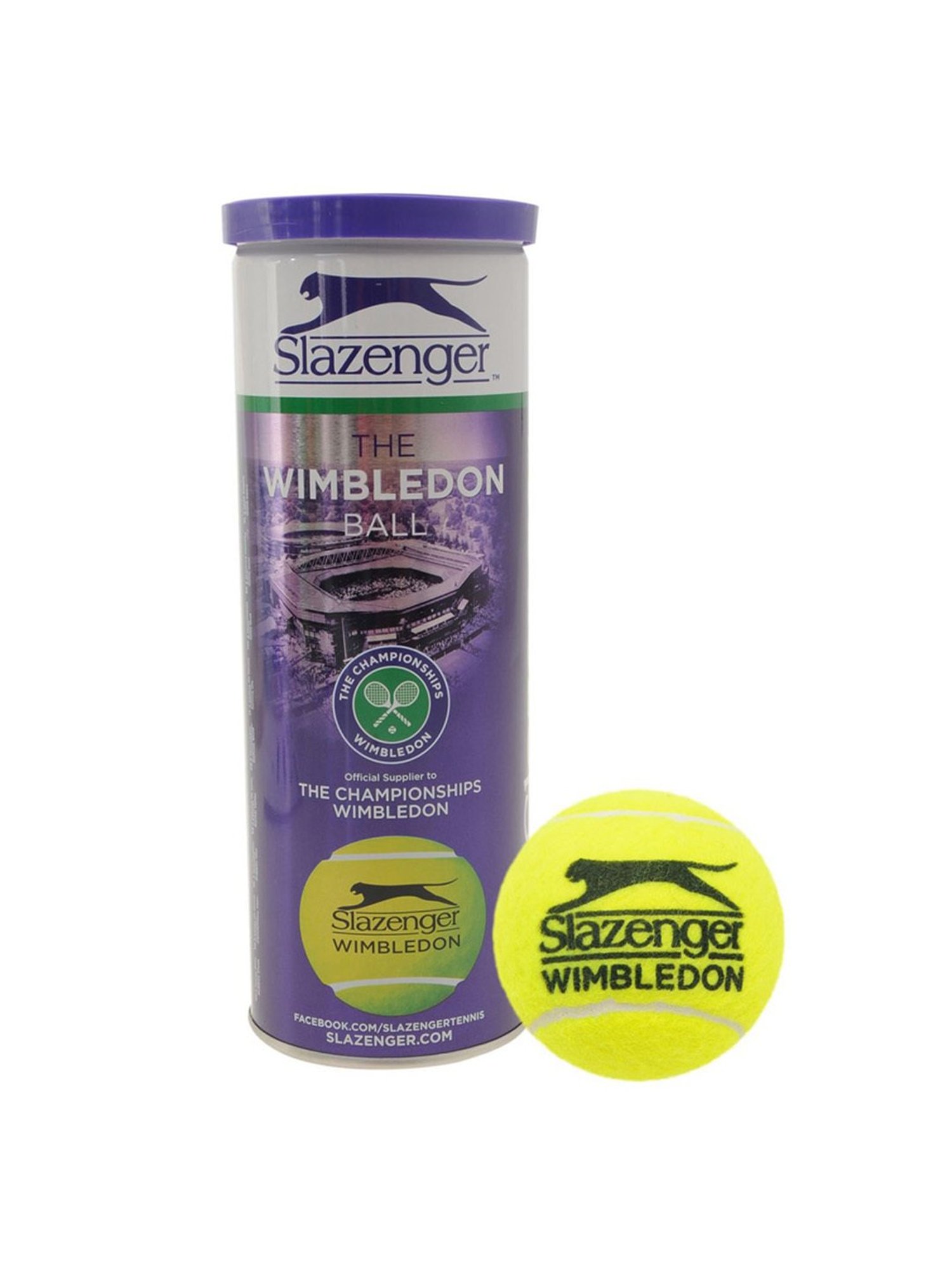 Dunlop Pack of 3 Slazenger Wimbledon Tennis Ball (Lime) Size - 6.86 cm