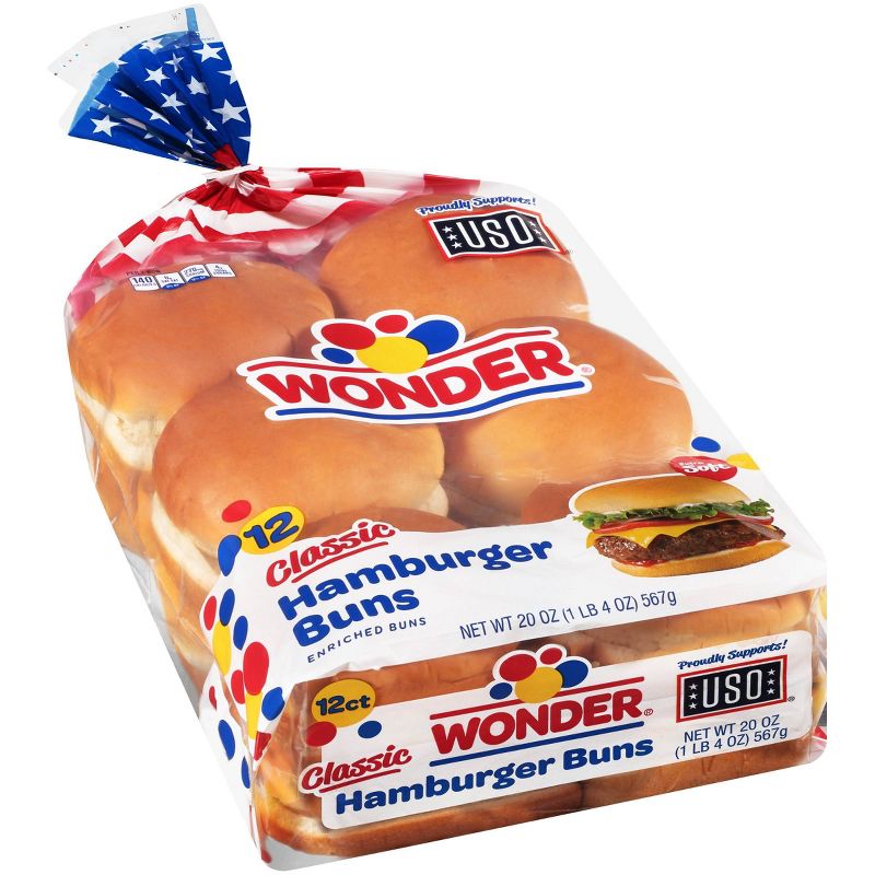 Wonder Hamburger Buns - 12ct/18.5oz
