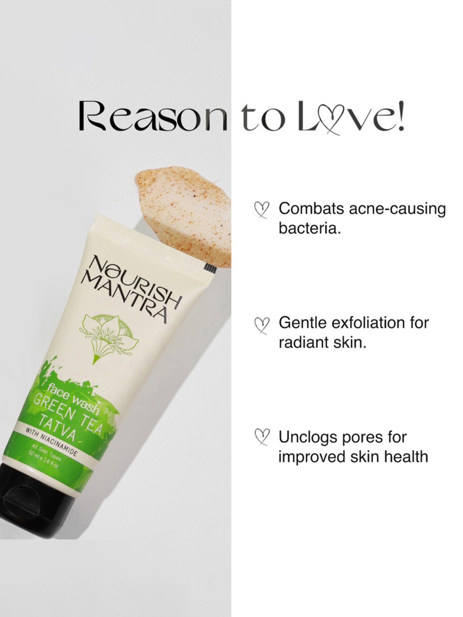 Nourish Mantra Green Tea Tatva Face Wash - 50 ml