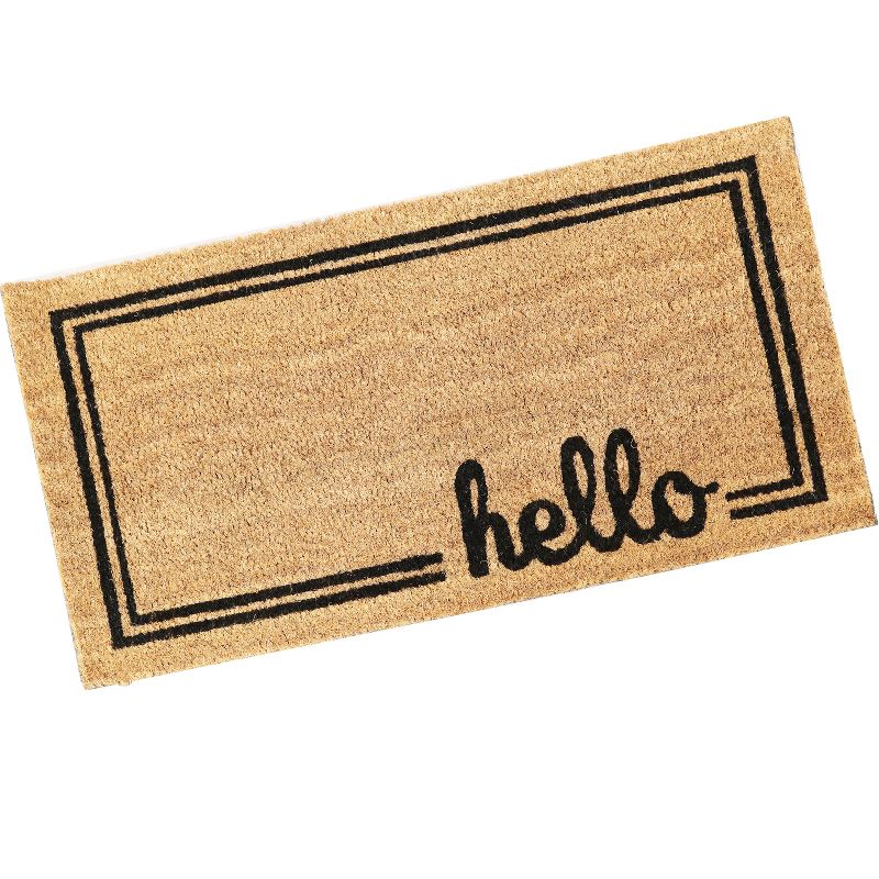 1'5"x2'6" Rectangle Outdoor Pressed or Molded Solid Accent Rug Beige - Sunnydaze Decor