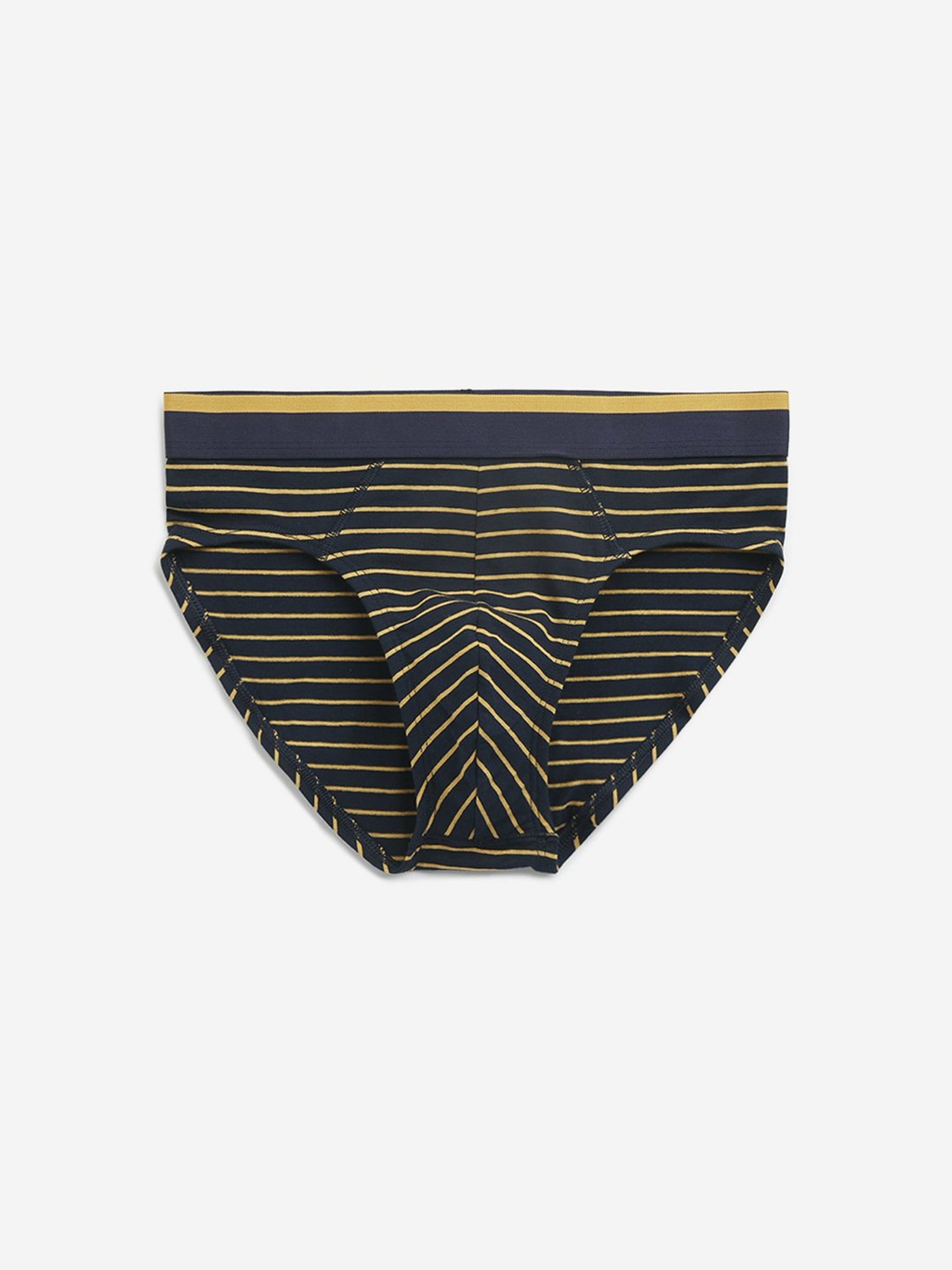 WES Lounge by Westside Maroon Striped Cotton Blend Briefs - Pack of 3