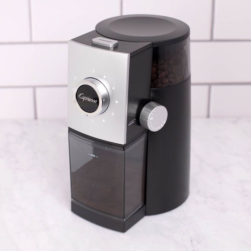 Capresso Coffee Disk Burr Grinder Grind Select – Black/Silver 597.04"