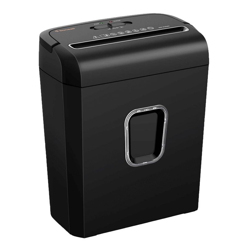 Bonsaii C234-A Portable 6 Sheet Cross Cut Paper, Card, and Disc Shredder Bin with Handles, and Large 3.5 Gallon Capacity Wastebasket, Black
