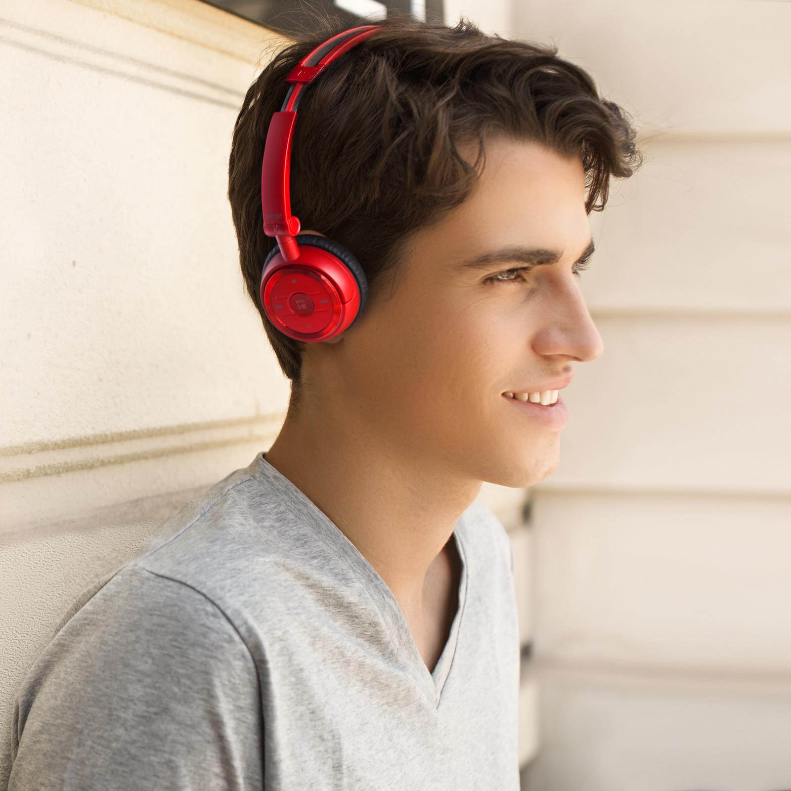 Edifier W675BT On-ear Bluetooth v4.1 Headphones Foldable with NFC Connect 40mm Drivers - Red