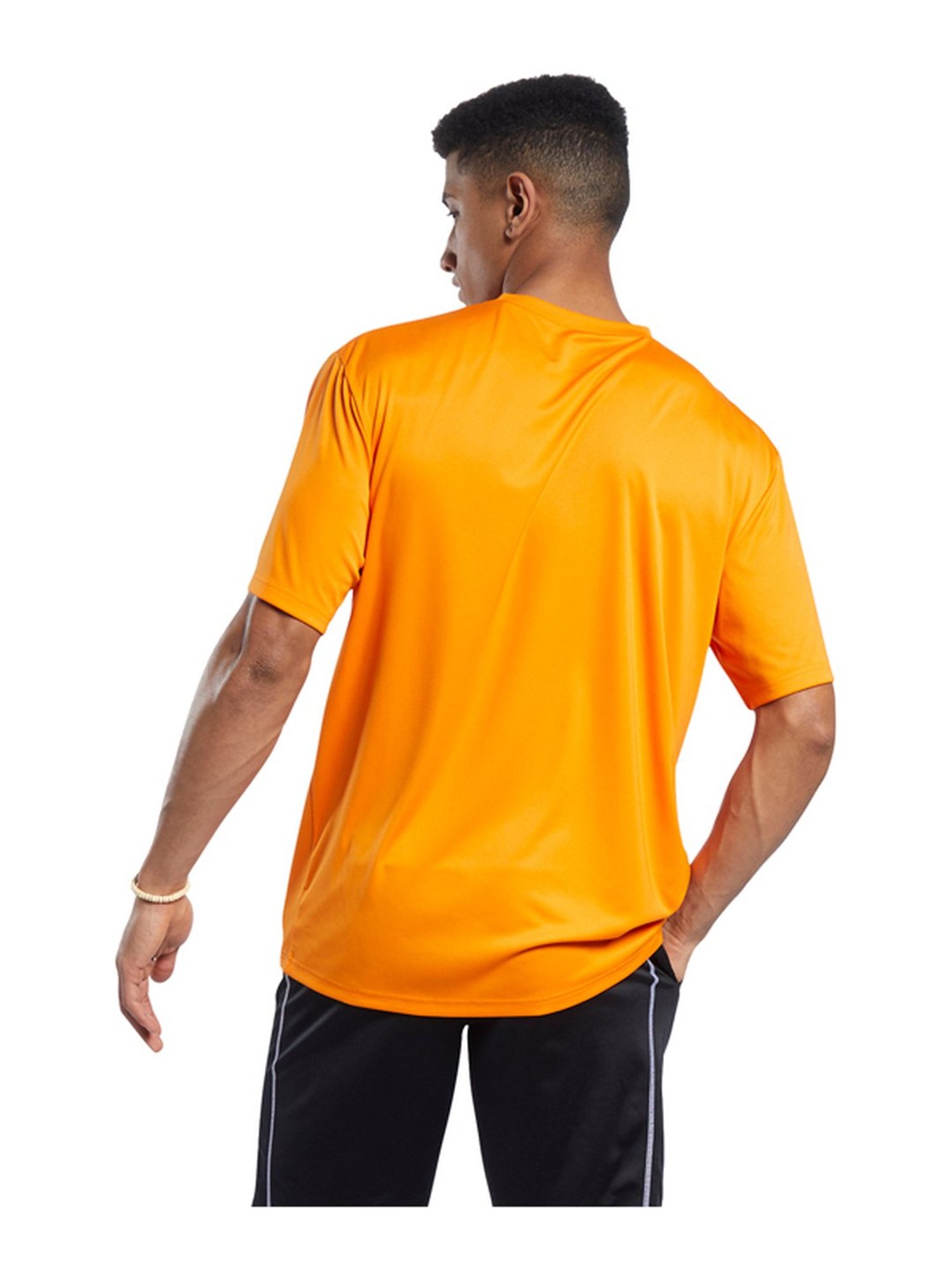Reebok Orange Relaxed Fit Printed T-Shirt