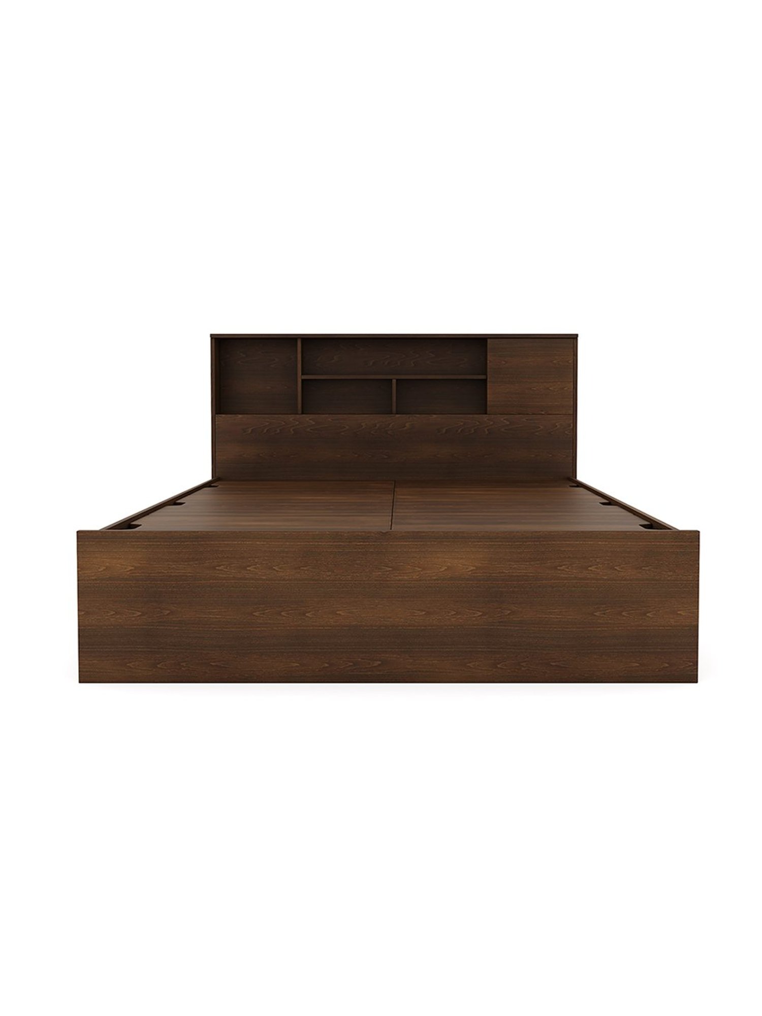 Nilkamal Mozart Walnut Brown Engineered Wood Queen Bed with Storage