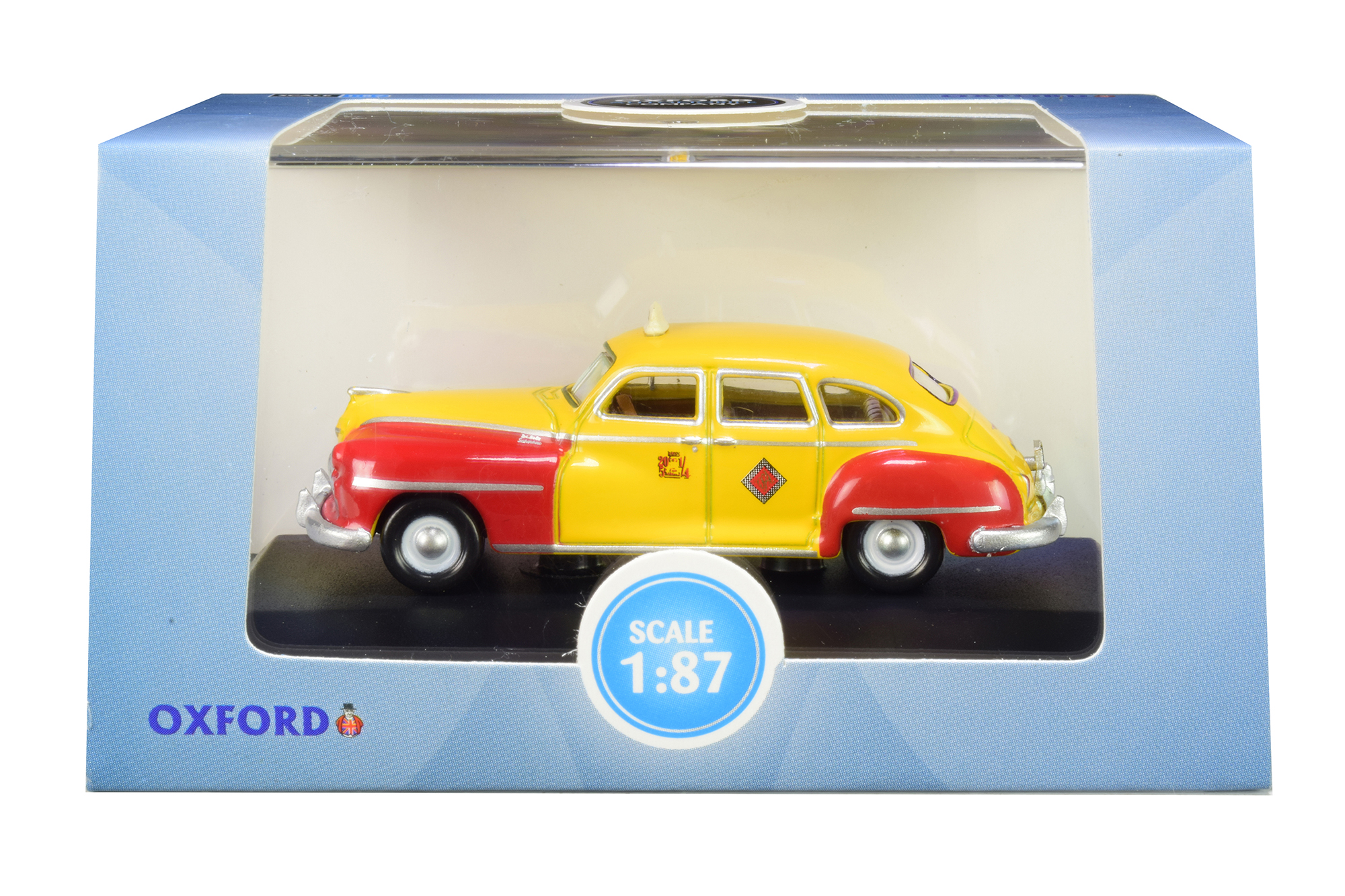 1946-1948 DeSoto Suburban Yellow and Red "San Francisco Taxi" "The Godfather" Movie 1/87 (HO) Scale Diecast Model Car by Oxford Diecast