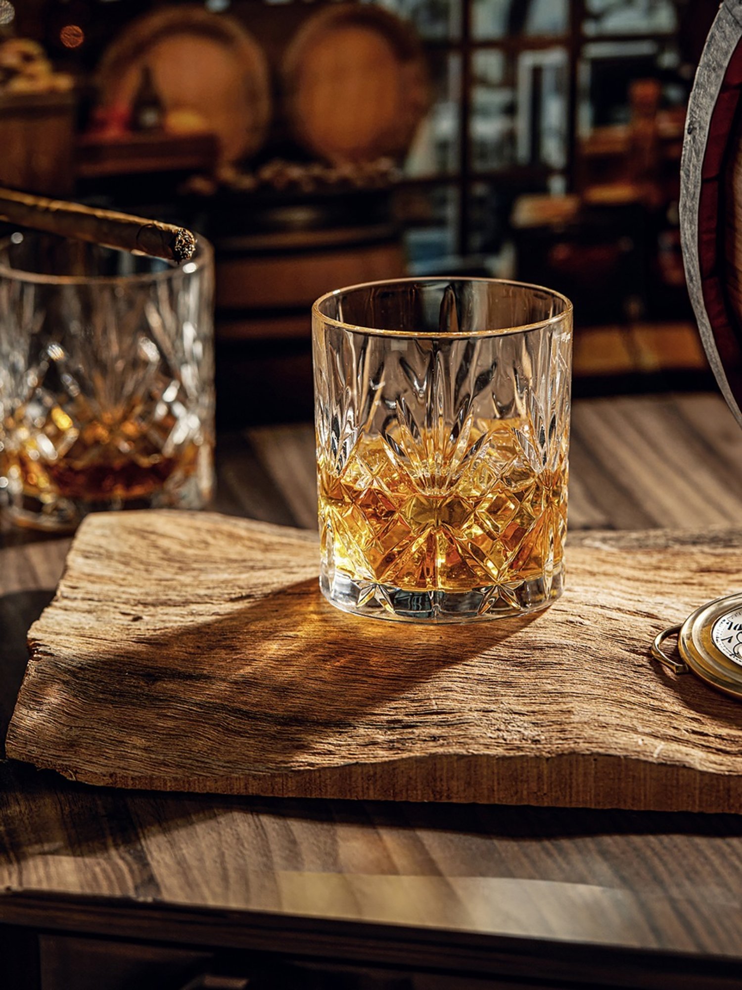 Trovea's Crystal Swords Italian Crystal Transparent Glass Whiskey Glass - Set of 6