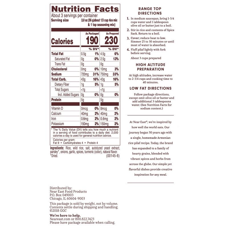 Near East 100% Natural Original Long Grain & Wild Rice - 6oz