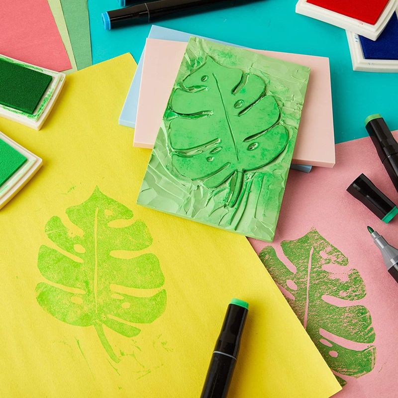 Bright Creations 3 Packs Rubber Carving Blocks, DIY Stamping, Arts and Crafts (4 x 6 x 0.3 In, Light Blue)