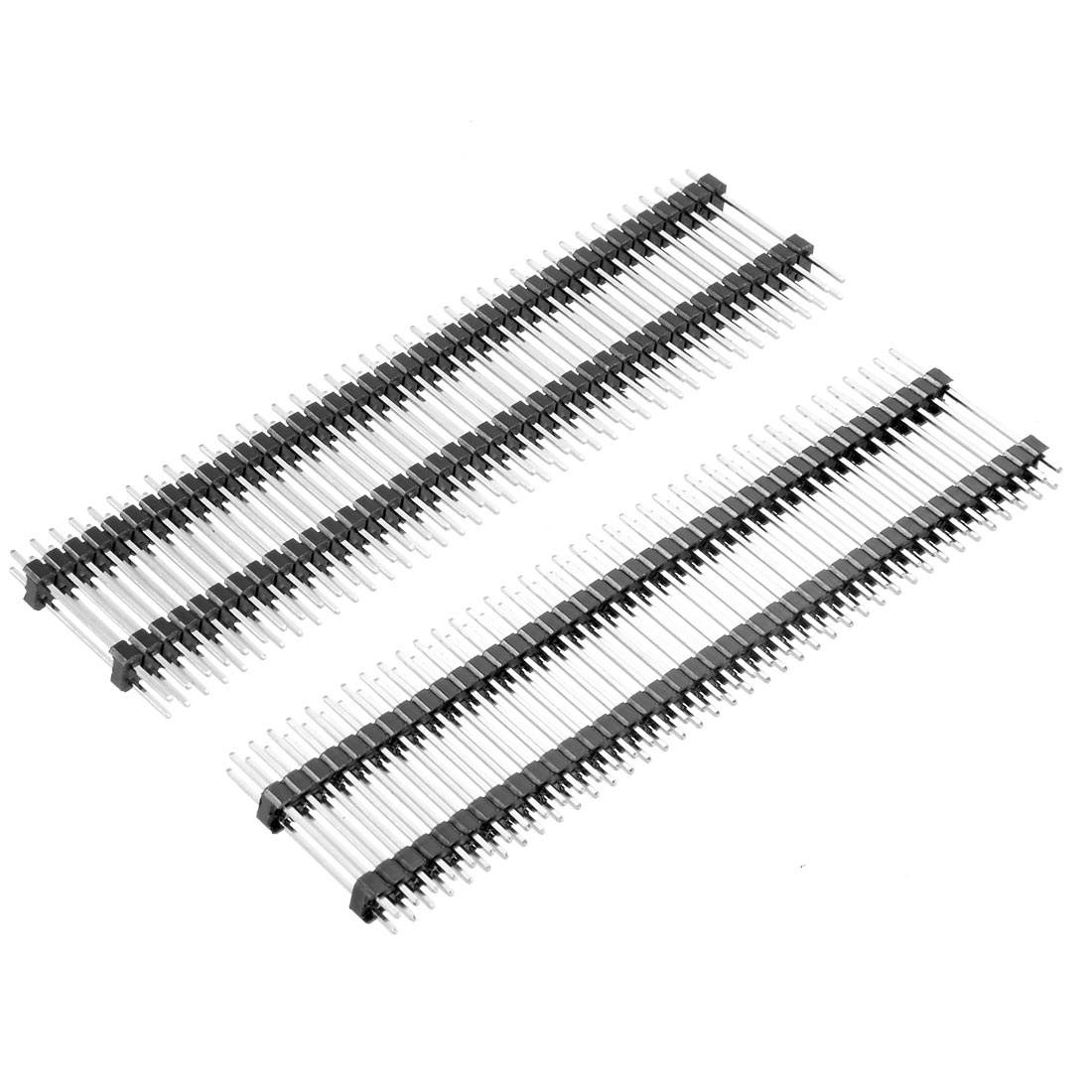 5Pcs 2.54mm Pitch 40-Pin 25mm Length 2 Row Straight Connector Pin Header Strip