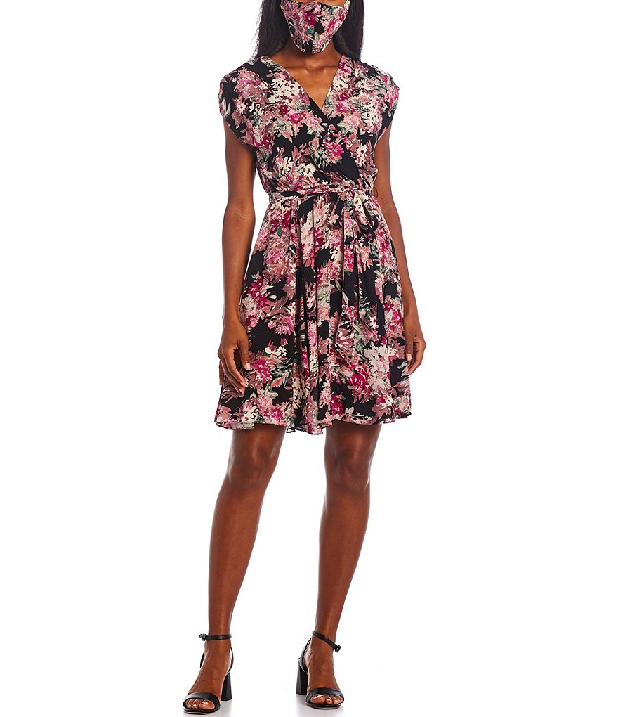 Eliza J Mock Halter High Neck Tiered Midi Dress