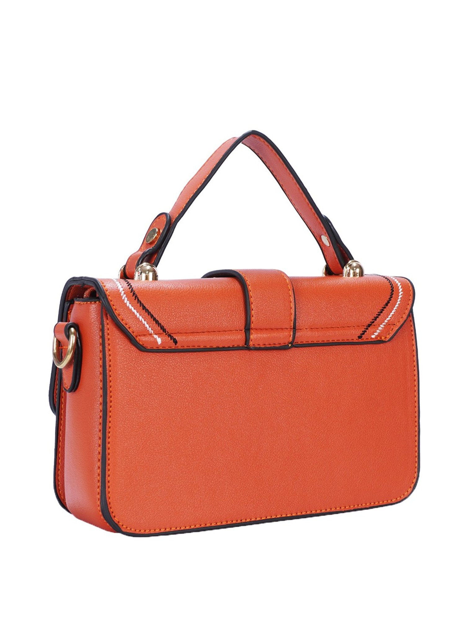 Luvoksi Orange Textured Medium Satchel Handbag