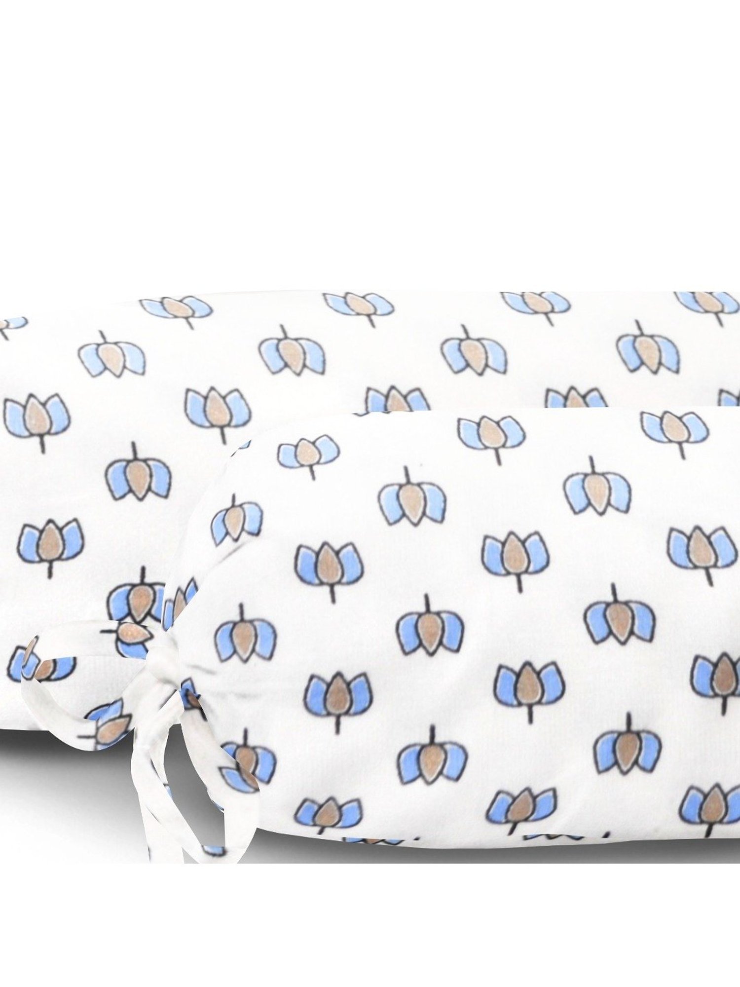 The Baby Atelier White Cotton Bolster Cover - Set of 2