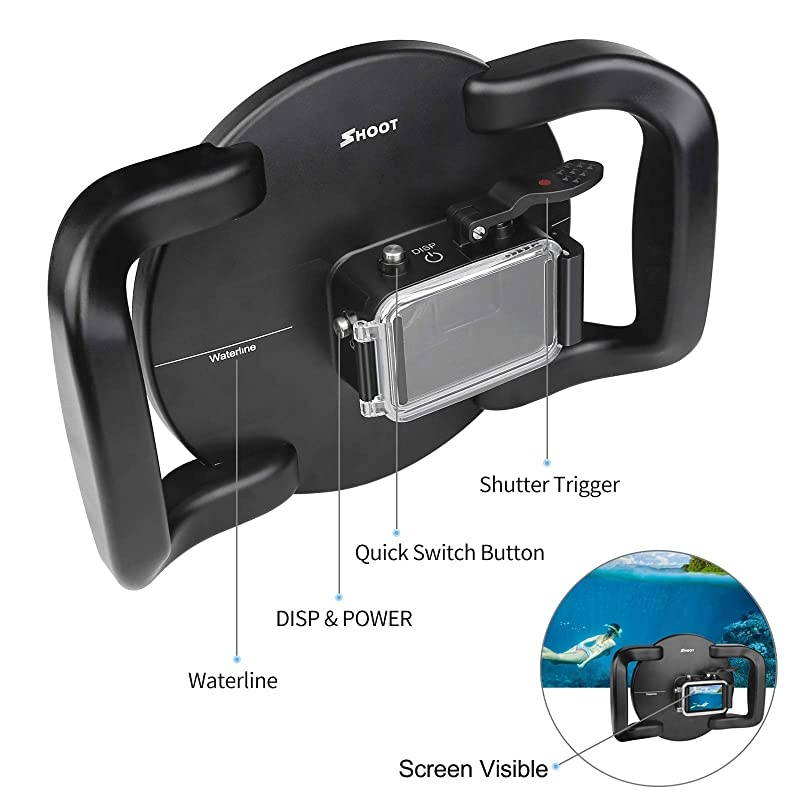 Underwater Dome for DJI OSMO Action Camera Dual Handheld Tray Dome Port Housing Case Up to 45m147ft Waterproof Diving Photography Accessories