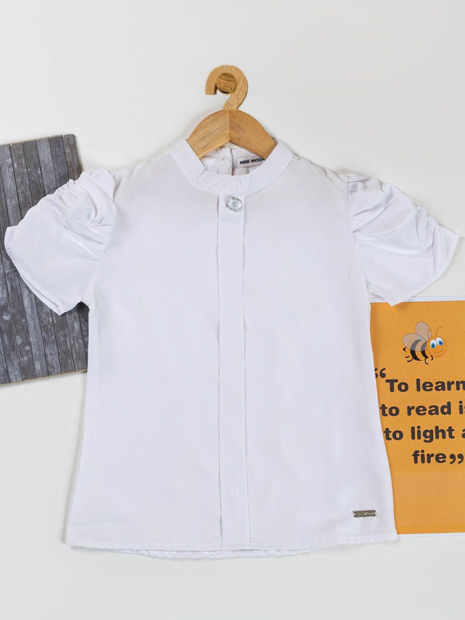 NINS MODA Kids White Solid Top