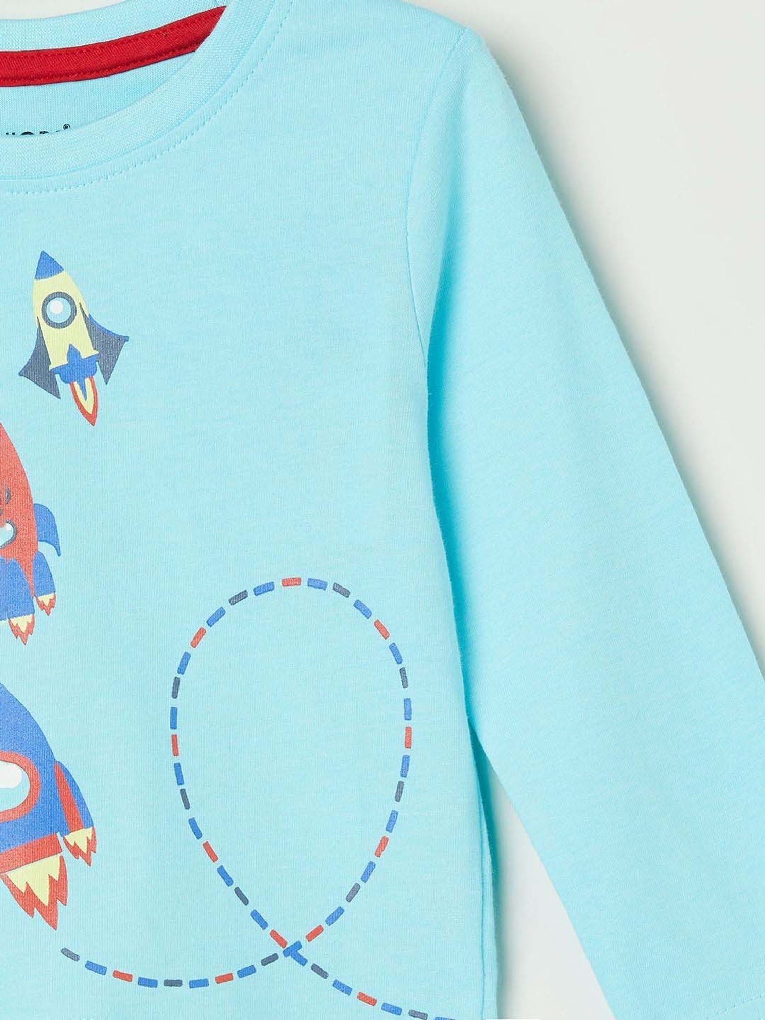 Juniors by Lifestyle Sky Blue Cotton Printed Full Sleeves T-Shirt