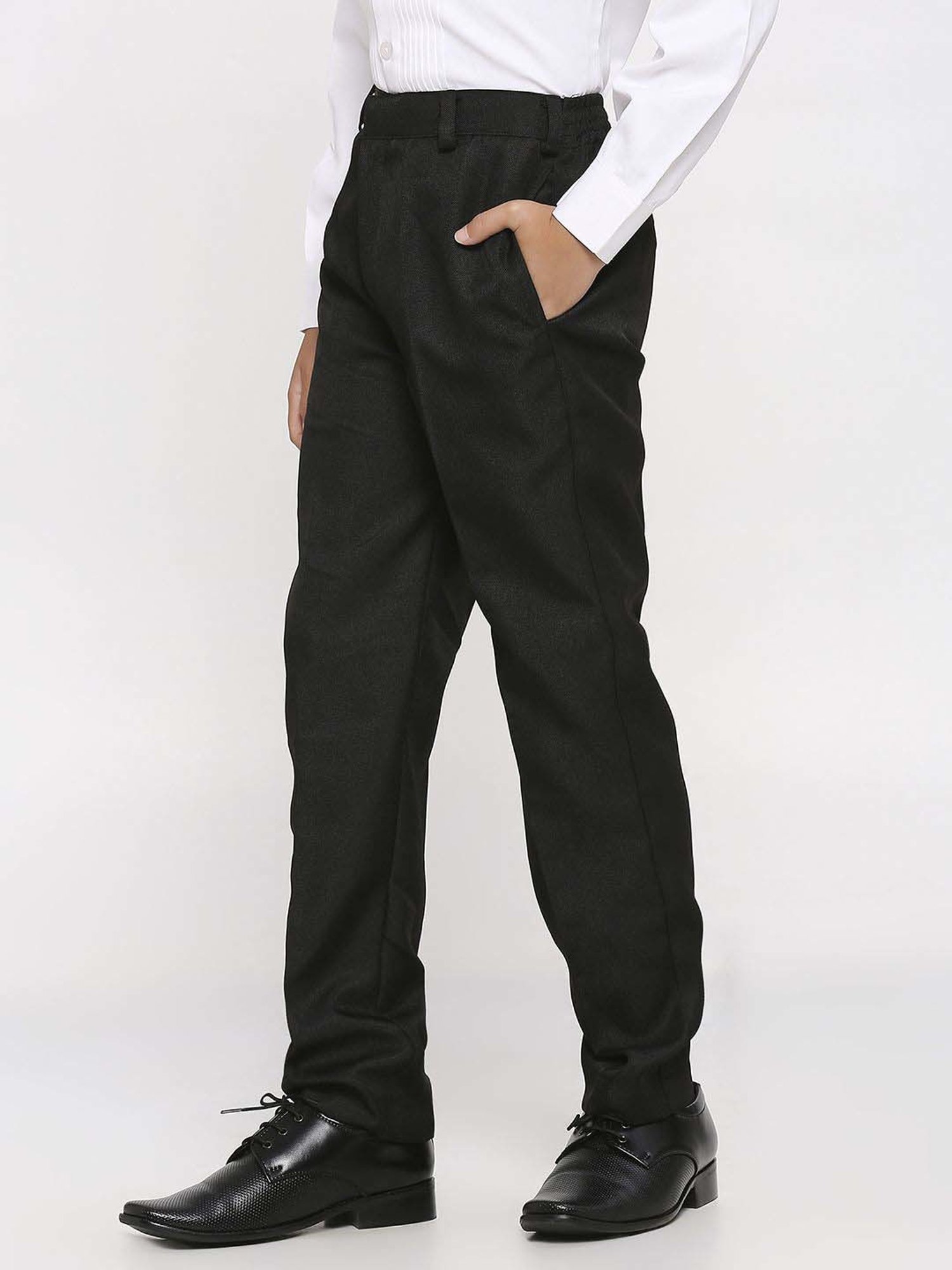 Kids Island Boys Black & White Printed Full Sleeves Suit Set