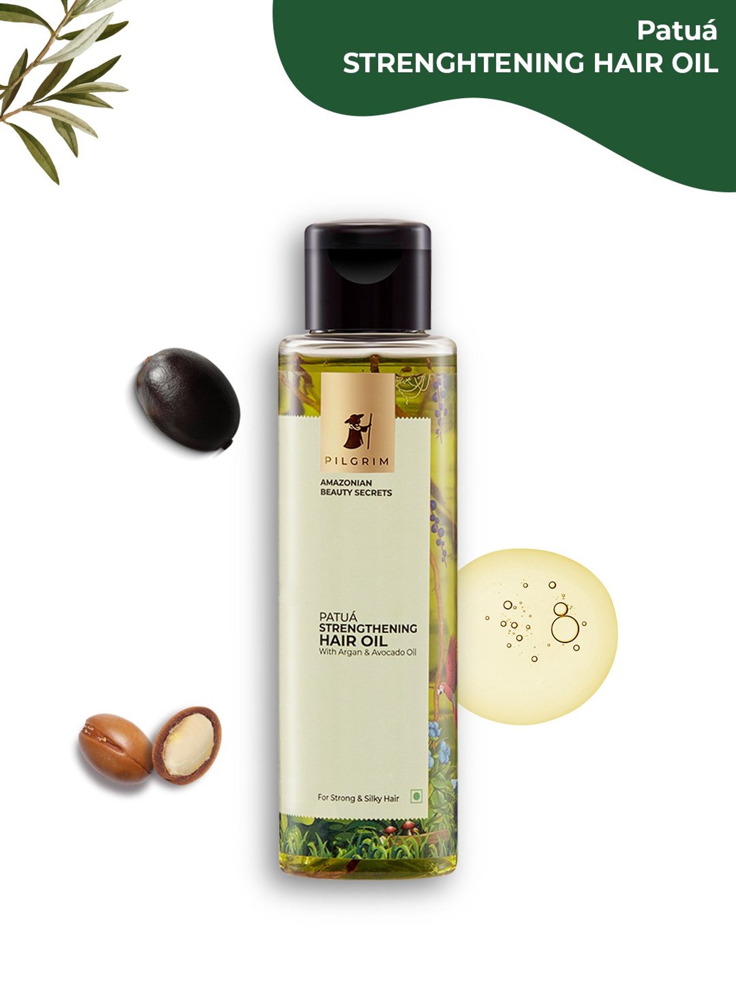 Pilgrim Patua Strengthening Hair Oil with Argan & Avocado Oil - 115 ml