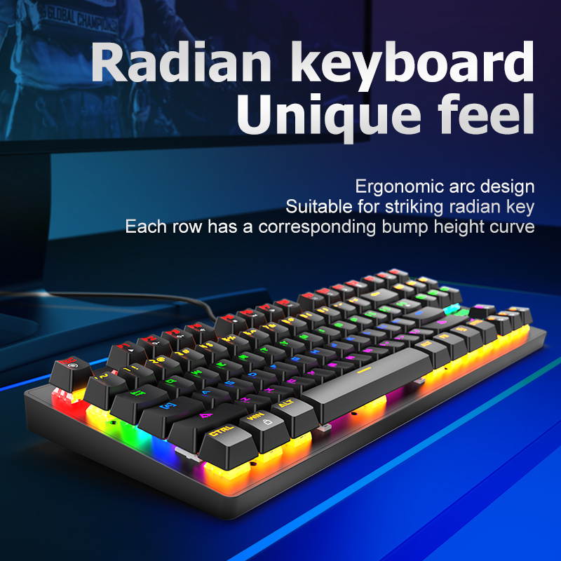 E-sport K2 Punk Mechanical Keyboard 87-key Gaming Competitive Office Notebook Gaming Keyboard