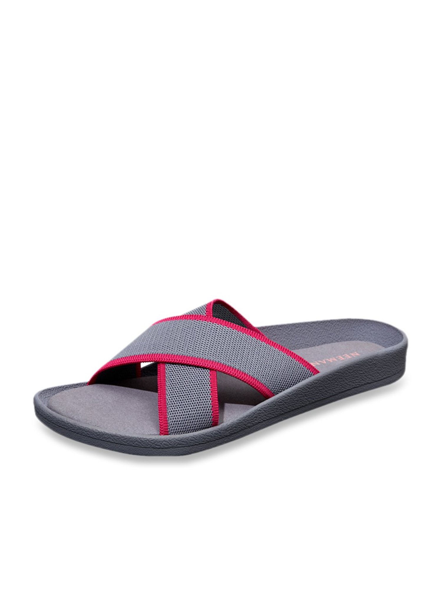Neemans Women's Grey Cross Strap Sandals