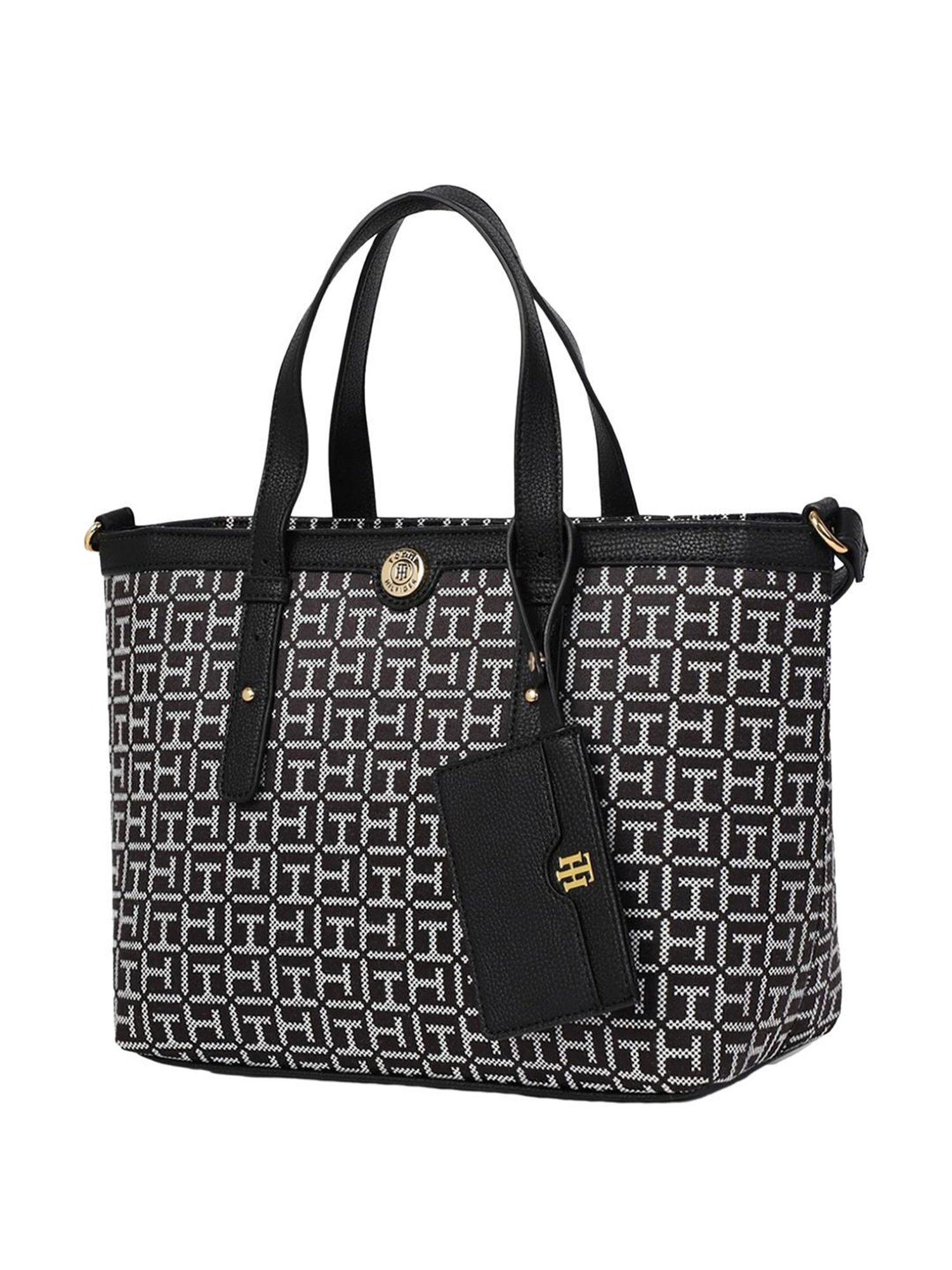 TOMMY HILFIGER Black WILDER II Logo Bowler Bag