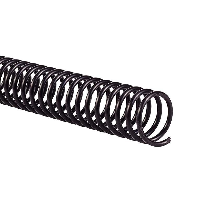Binding Spines/Spirals/Coils, 18mm, 140 Sheet Capacity, 4:1 Pitch, Color Coil, Black, 100 Pack (9665080)