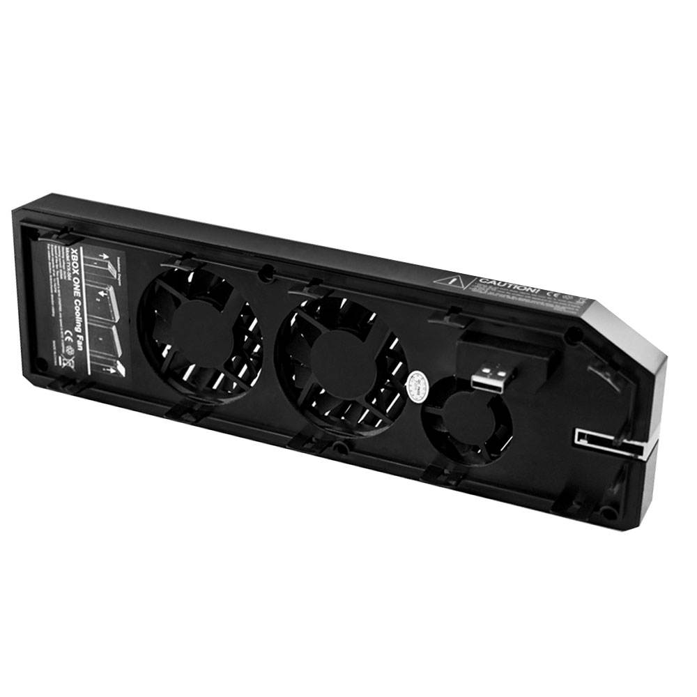 Cooling Fan with 2 Ports USB Hub for Gaming Xbox One Console Controller-Black
