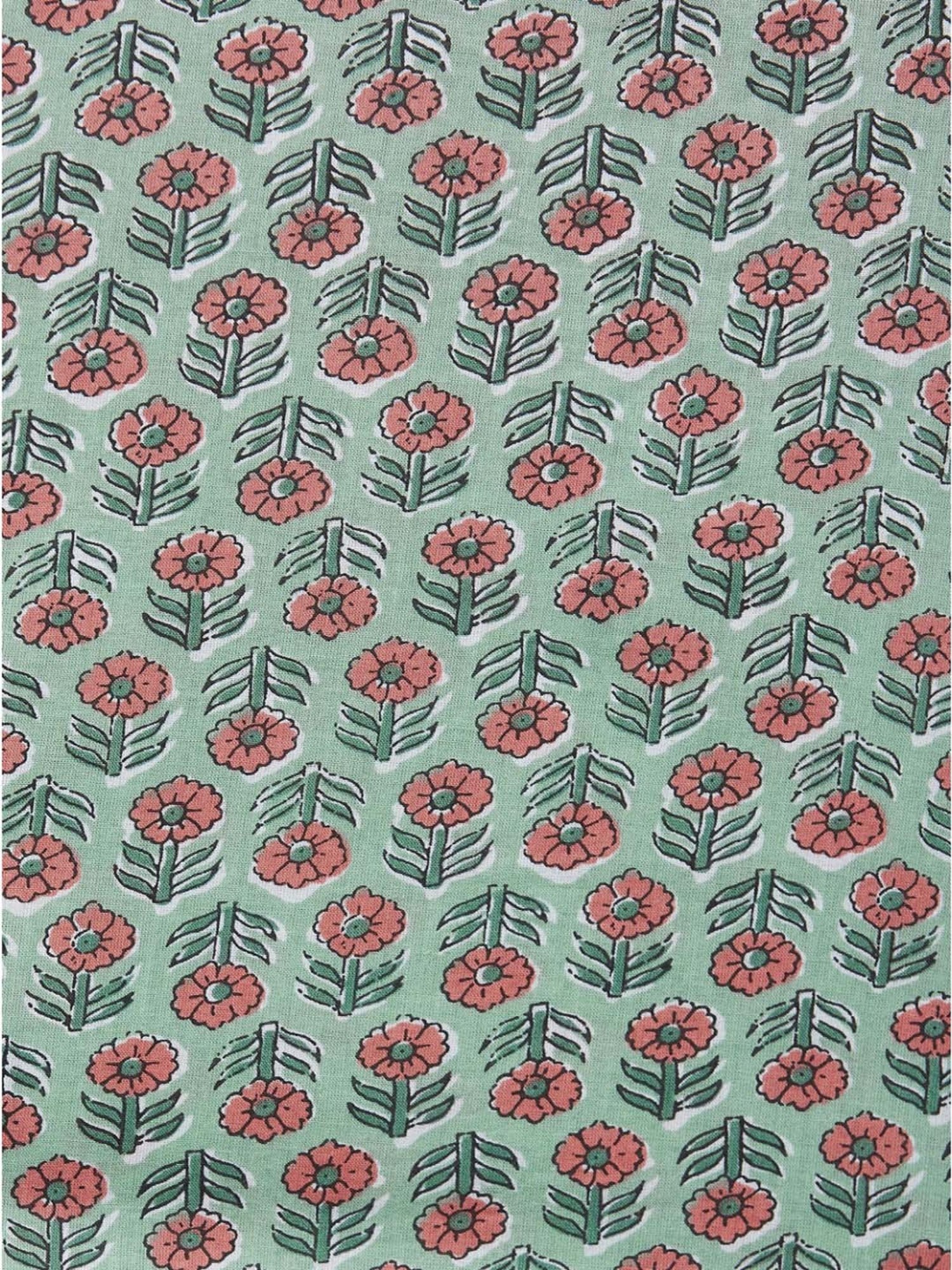 Rangmanch by Pantaloons Green & White Cotton Floral Print Kurta Palazzo Set