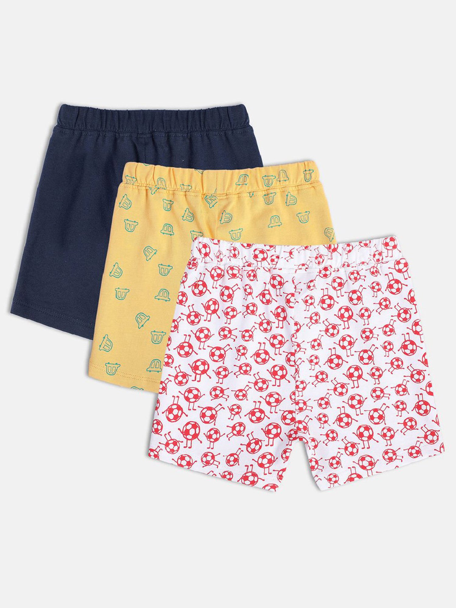 MINIKLUB Kids Multicolor Printed Shorts (Pack Of 3)