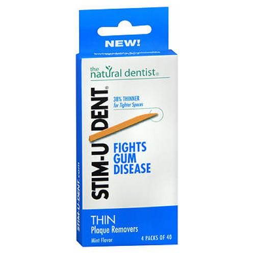 Natural Dentist 1165539 Stim-U-Dent Thin Plaque Removers Mint Case Of 6 4 Packs