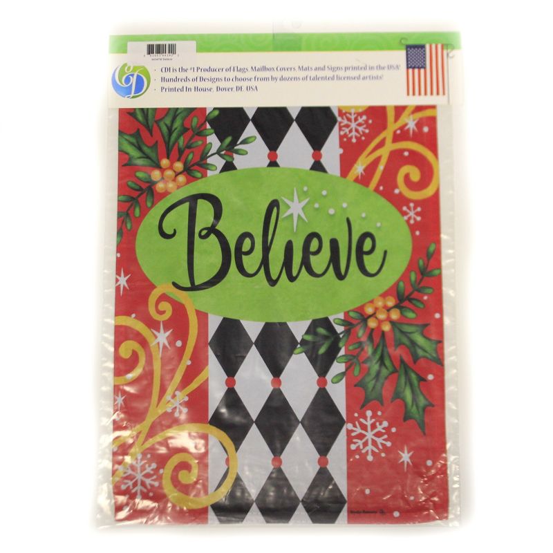 Home & Garden 18.0" Believe Flag Double Sided Custom Decor  -  Flags