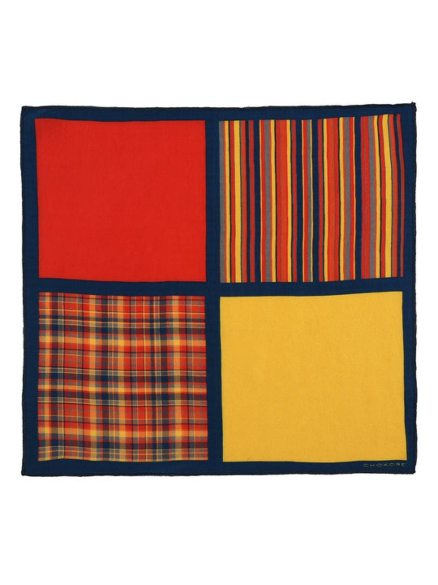 CHOKORE Multicolor Plaid Pocket Square