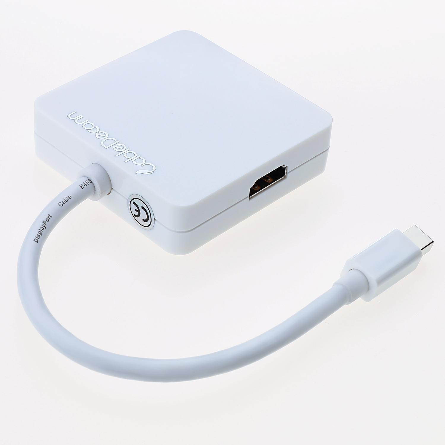 3 In 1Mini Display Port DP Thunderbolt to DVI VGA HDMI Adapter Cable For MacBook